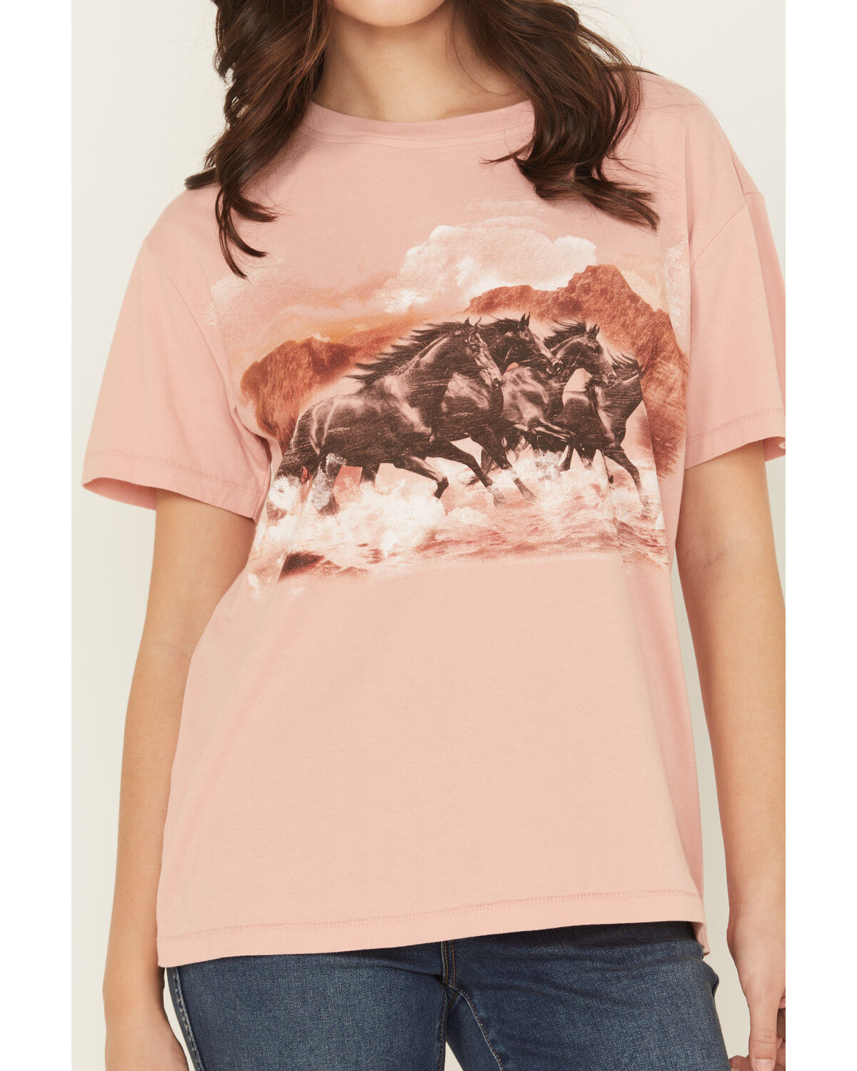 Shyanne Women's Running Horses Short Sleeve Graphic Tee