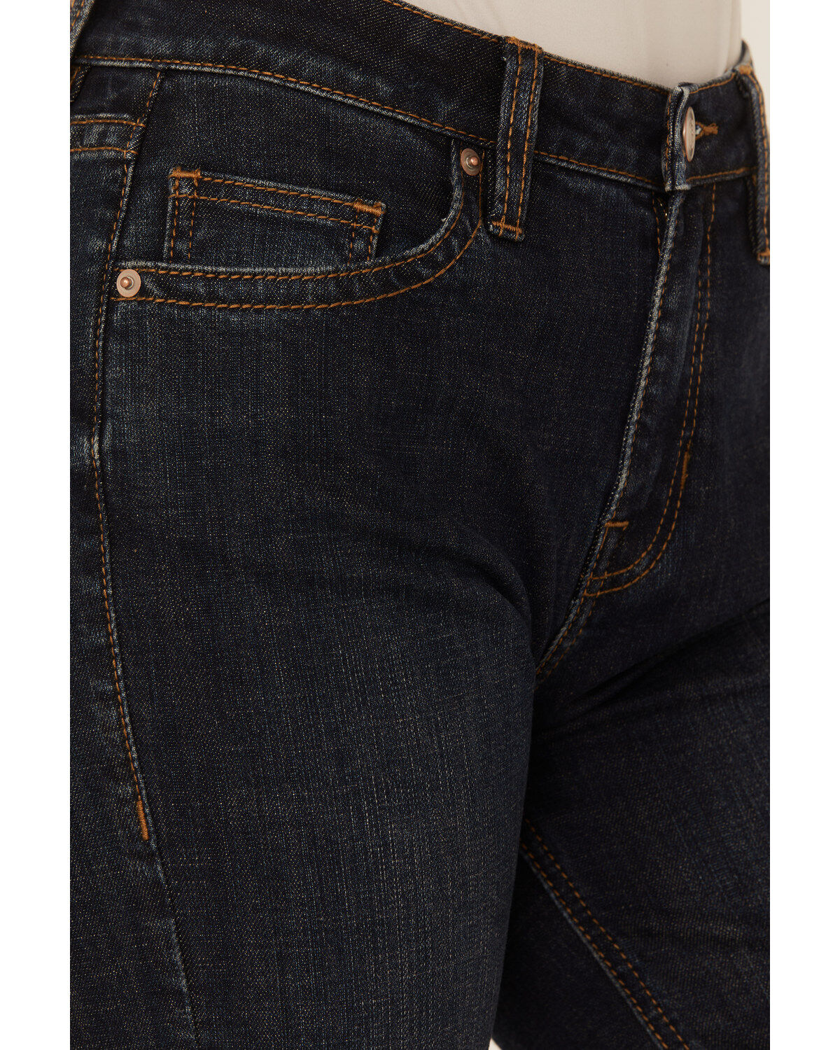 Rock & Roll Denim Women's Dark Wash High Rise Raw Denim Trouser Jeans
