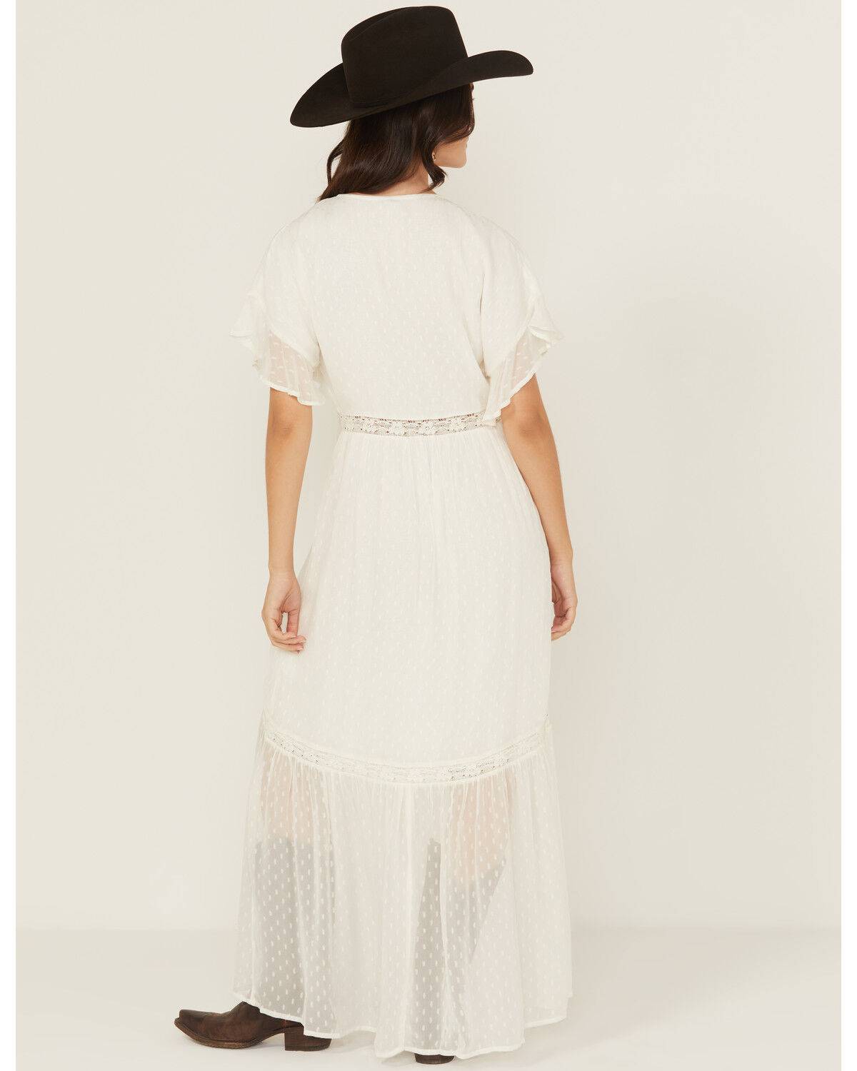 Shyanne Women's Lace Inset High-Low Maxi Dress