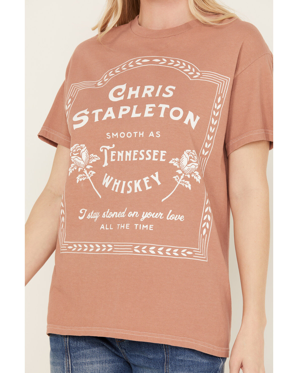 Merch Traffic Women's Chris Stapleton Rose Short Sleeve Graphic Tee