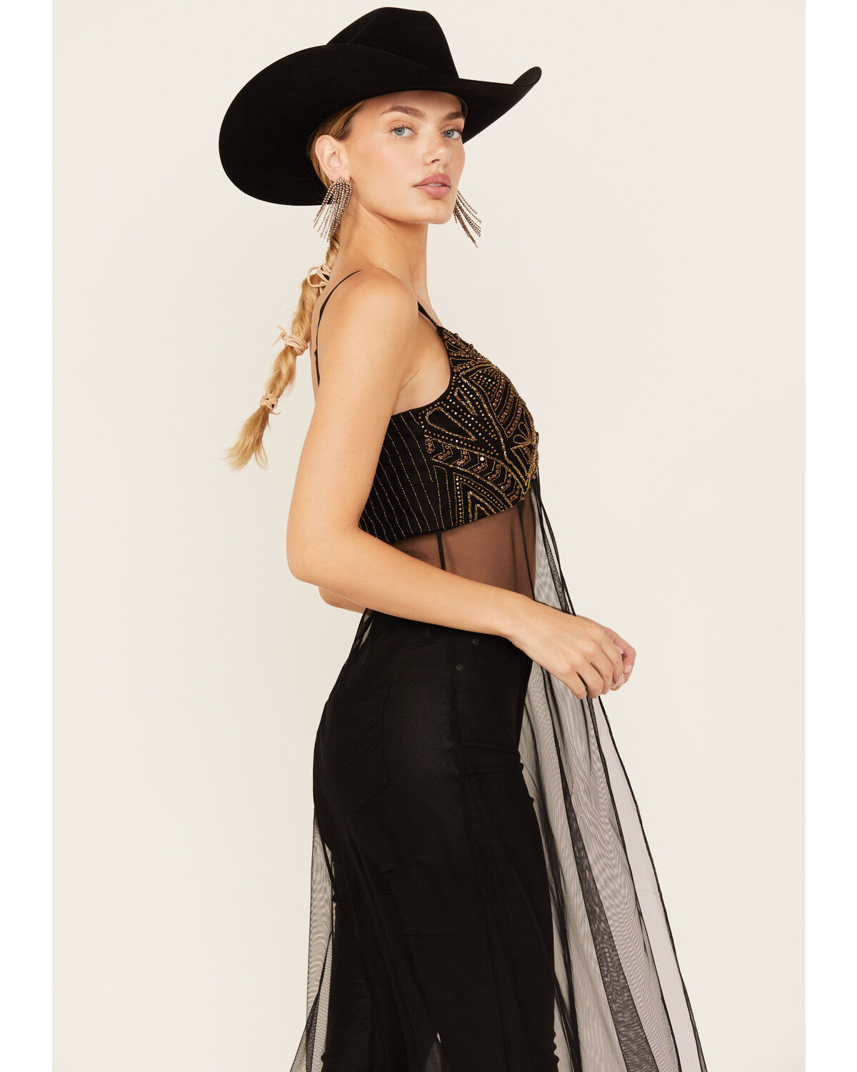 Wonderwest Women's Mountain Trail Embellished Mesh Maxi Cami