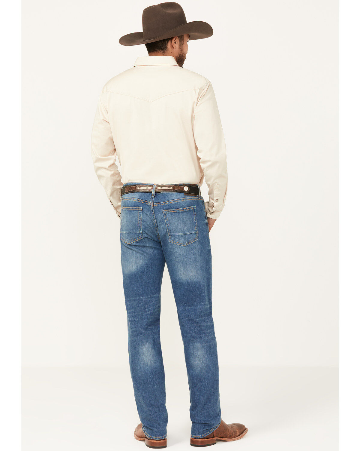 DEVIL-DOG Dungarees Men's Powells Medium Wash Slim Straight Stretch Jeans