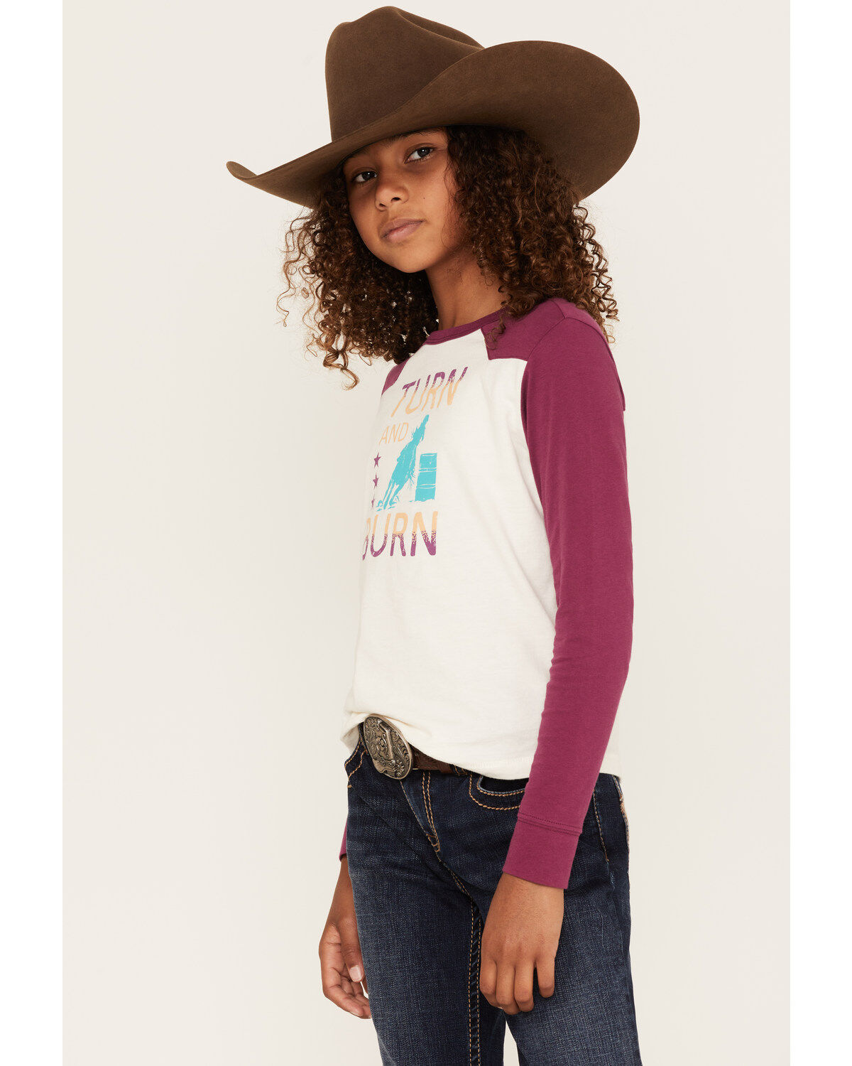 Shyanne Girls' Turn & Burn Raglan Long Sleeve Tee