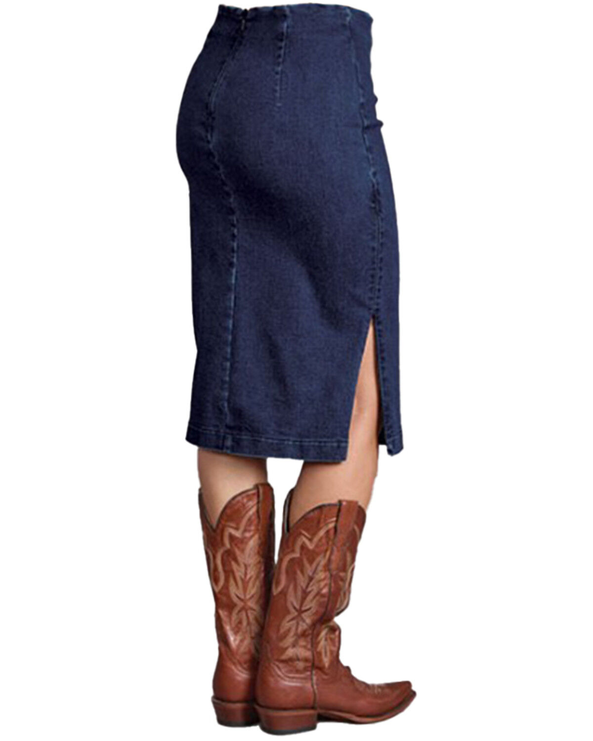 Stetson Women's Dark Wash Spring I Denim Midi Pencil Skirt
