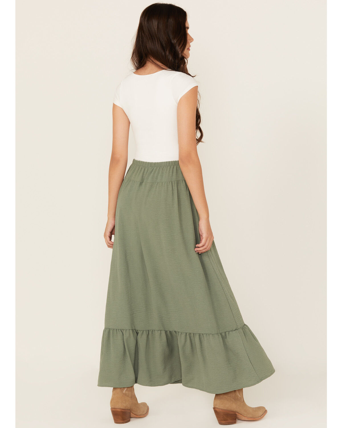 Originality Women's Front Yoke Midi Skirt