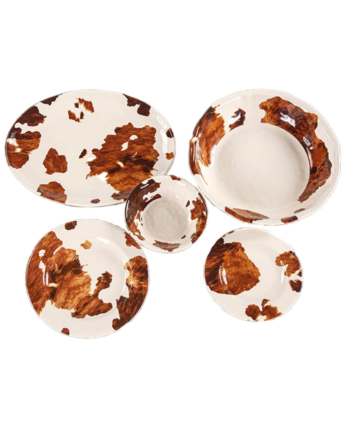 HiEnd Accents Elsa Cowhide Melamine Dinnerware Set