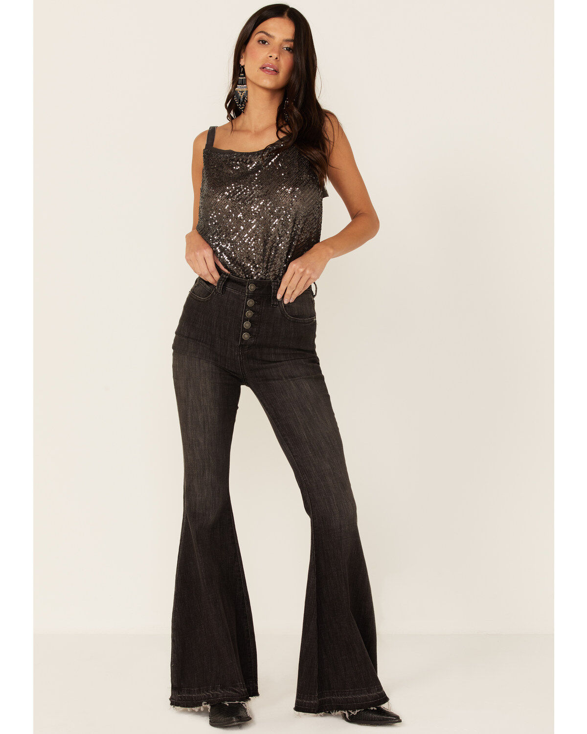 Free People Women's Shimmer & Shine Sequins Bodysuit