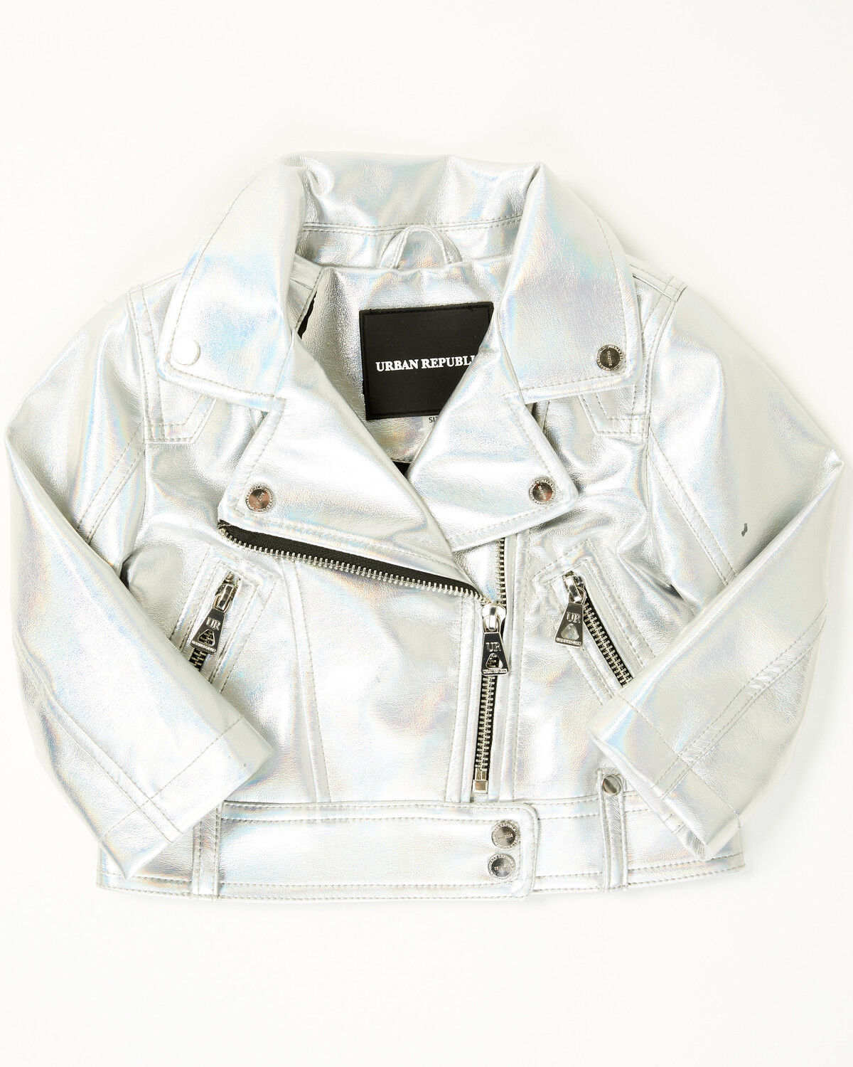 Urban Republic Little Girls' Metallic Moto Jacket