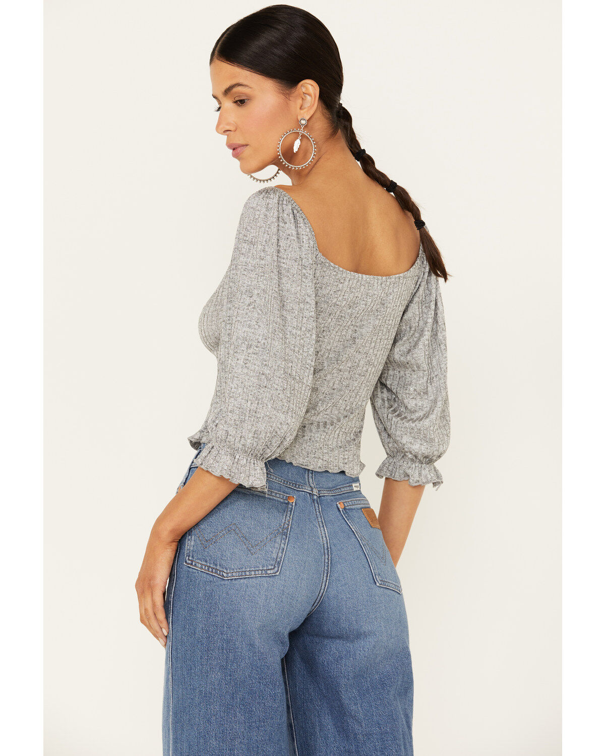 Wild Moss Women's Lurex Keyhole Top