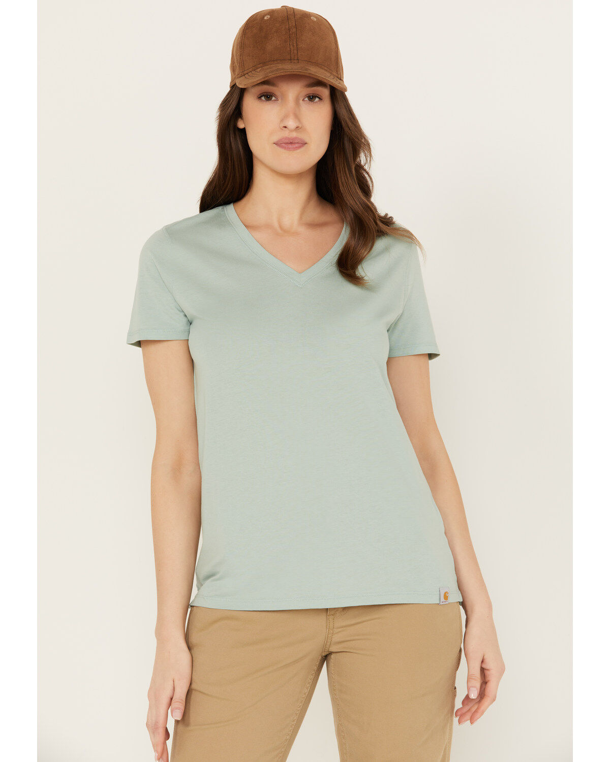 Carhartt Women's Relaxed Fit Lightweight Short Sleeve V Neck T-Shirt