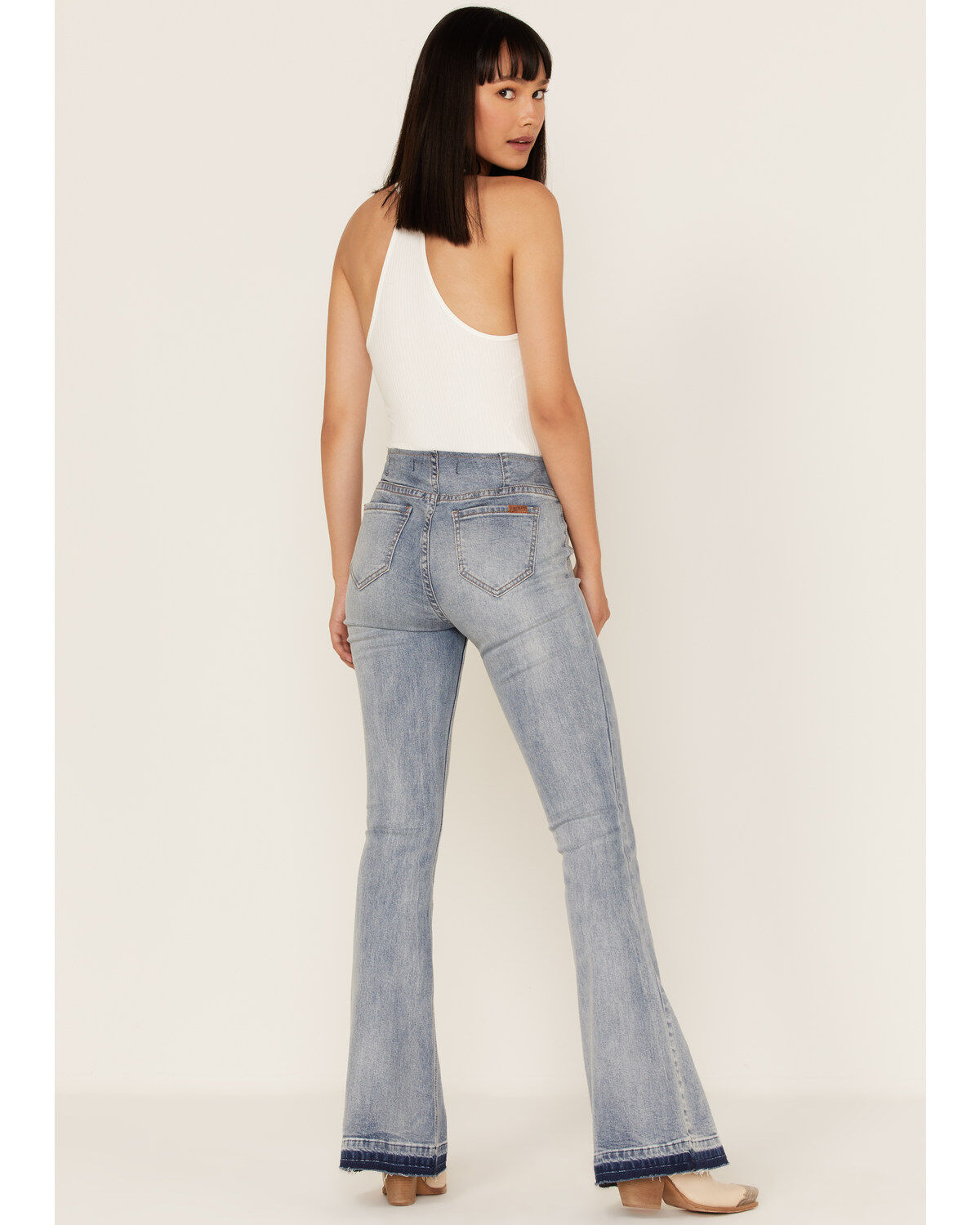 Rock & Roll Denim Women's Light Wash High Rise Flare Jeans