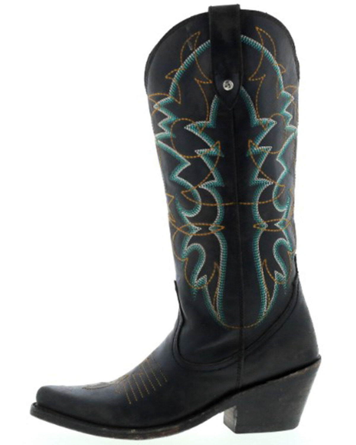 Botas Caborca for Liberty Black Women's Amelia Star Stitched Western Boots - Snip Toe