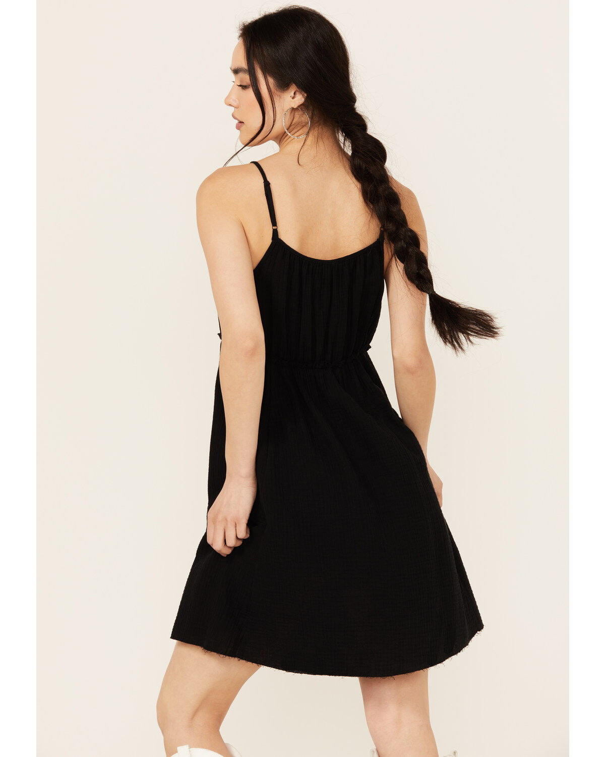 Beyond The Radar Women's Crochet Trim Mini Dress