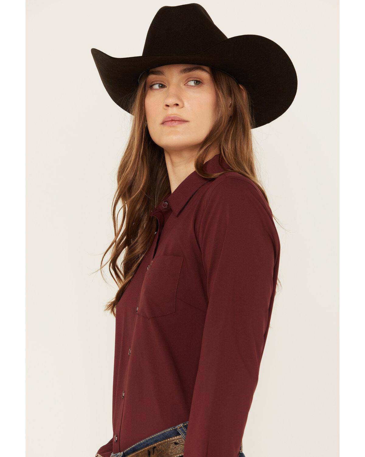 Ariat Women's Solid Long Sleeve Button-Down Performance Western Shirt
