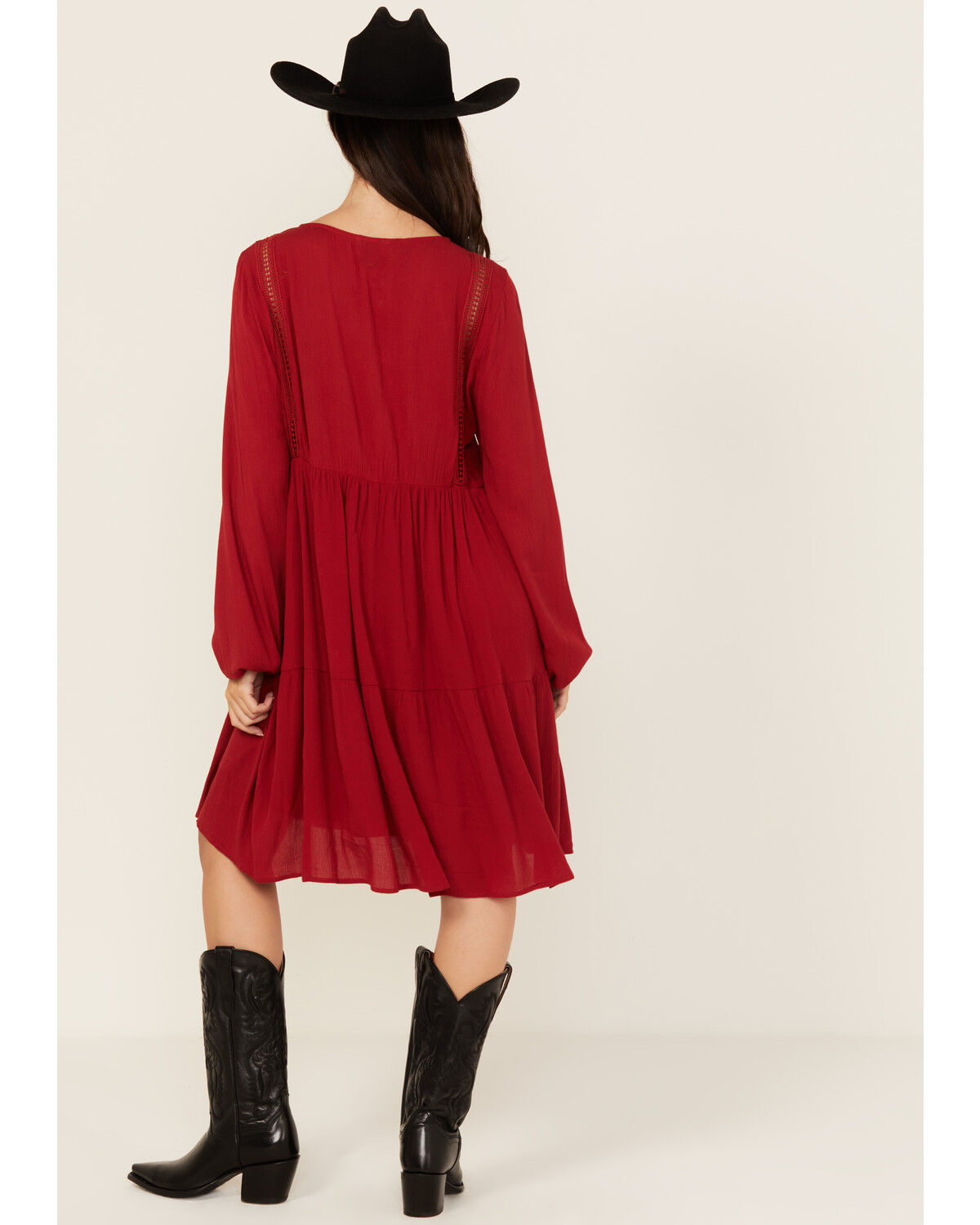 Wild Moss Women's Crochet Trim Mini Dress