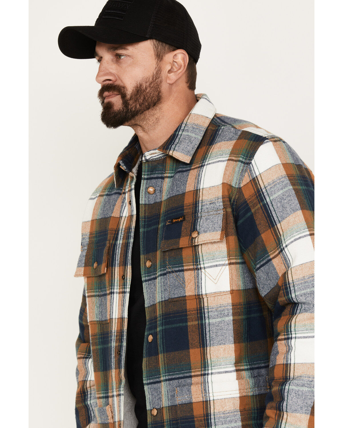 Wrangler Men's Sherpa Lined Flannel Shirt Jacket