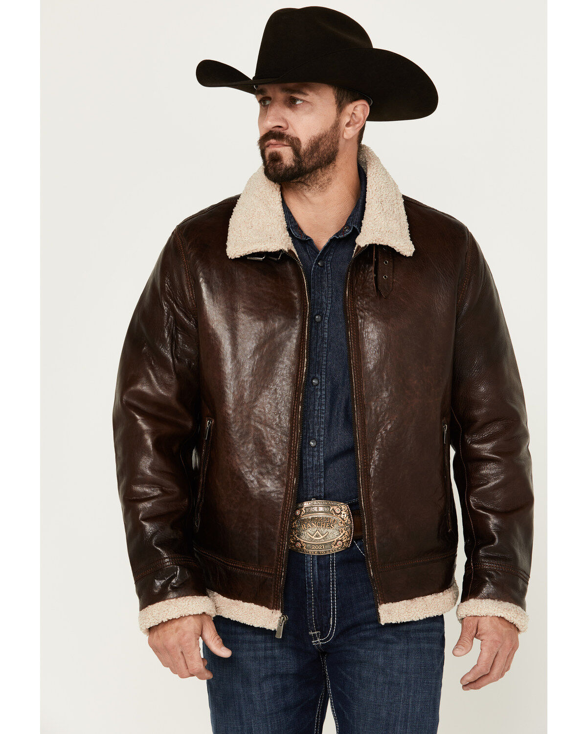 Scully Men's Sherpa Lined Leather Jacket
