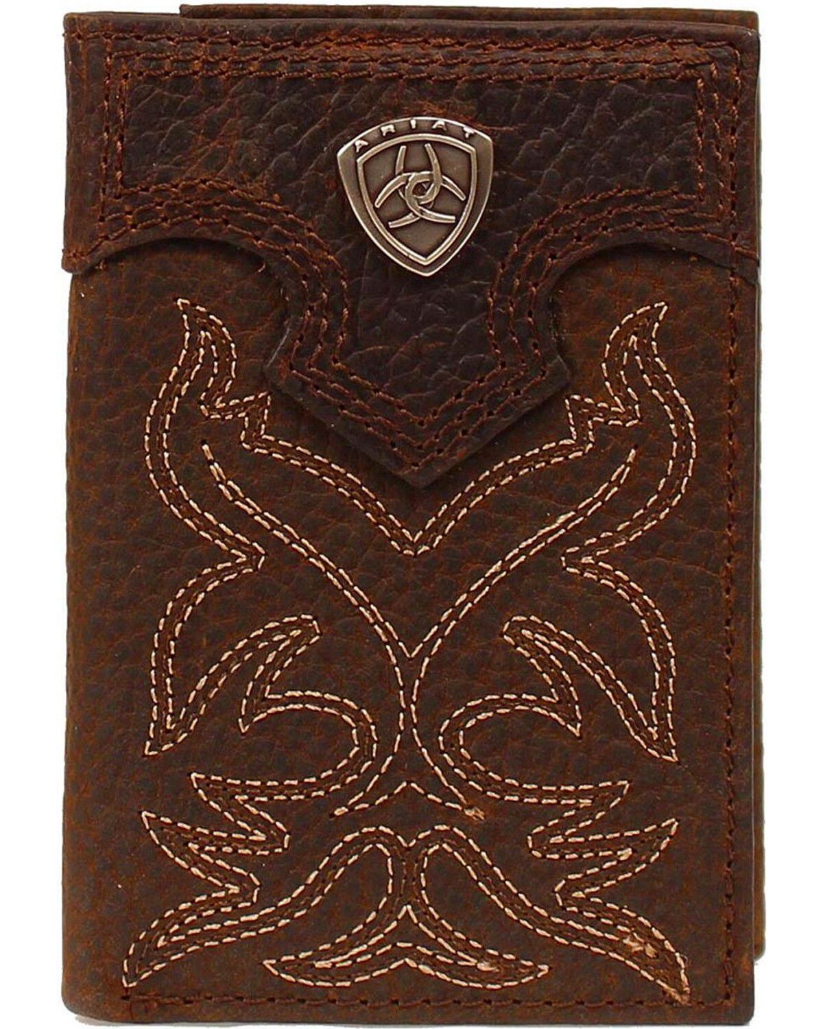 Ariat Men's Boot Stitched Tri-fold Wallet