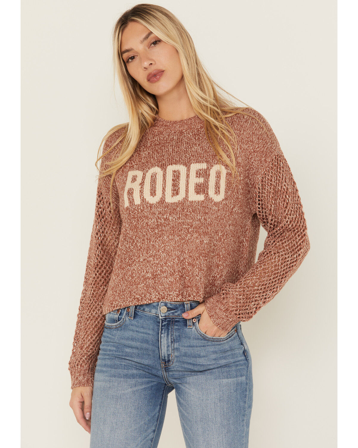 White Crow Women's Rodeo Open Weave Long Sleeve Sweater