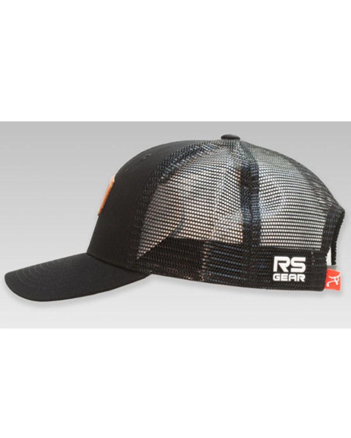 RopeSmart Men's Black Leather Logo Patch Mesh-Back Ball Cap