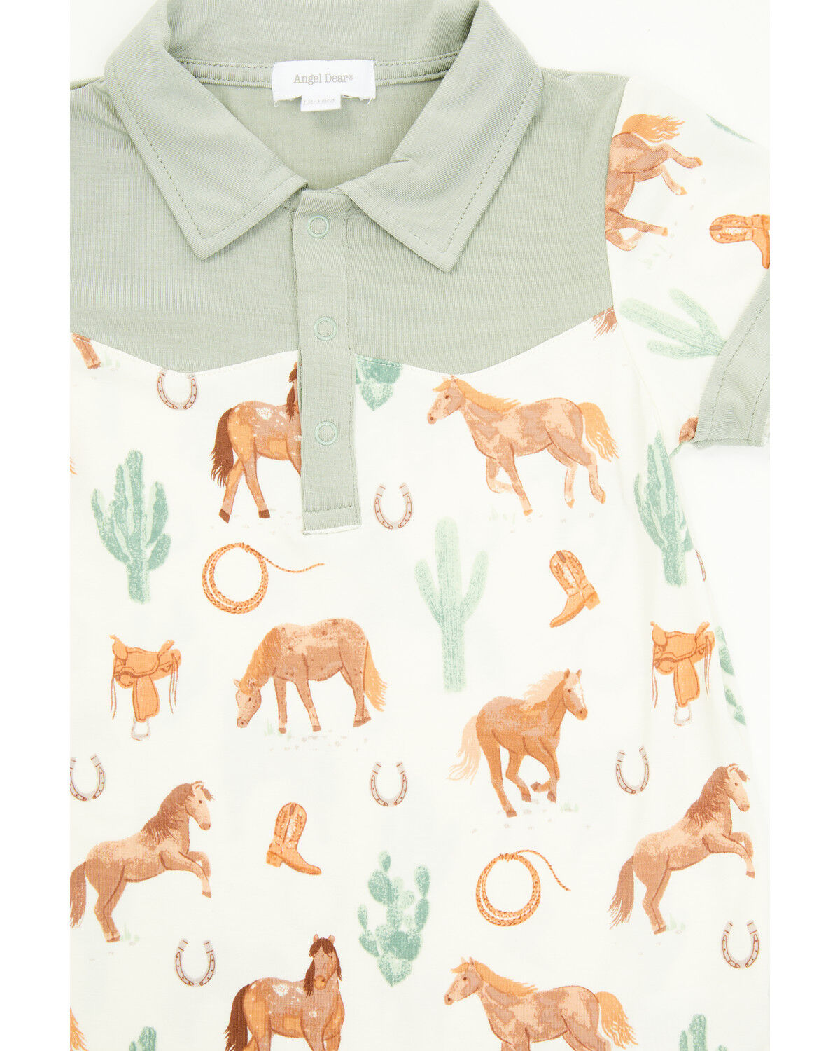 Angel Dear Infant Boys' Cowboy Polo Short Sleeve Onesie