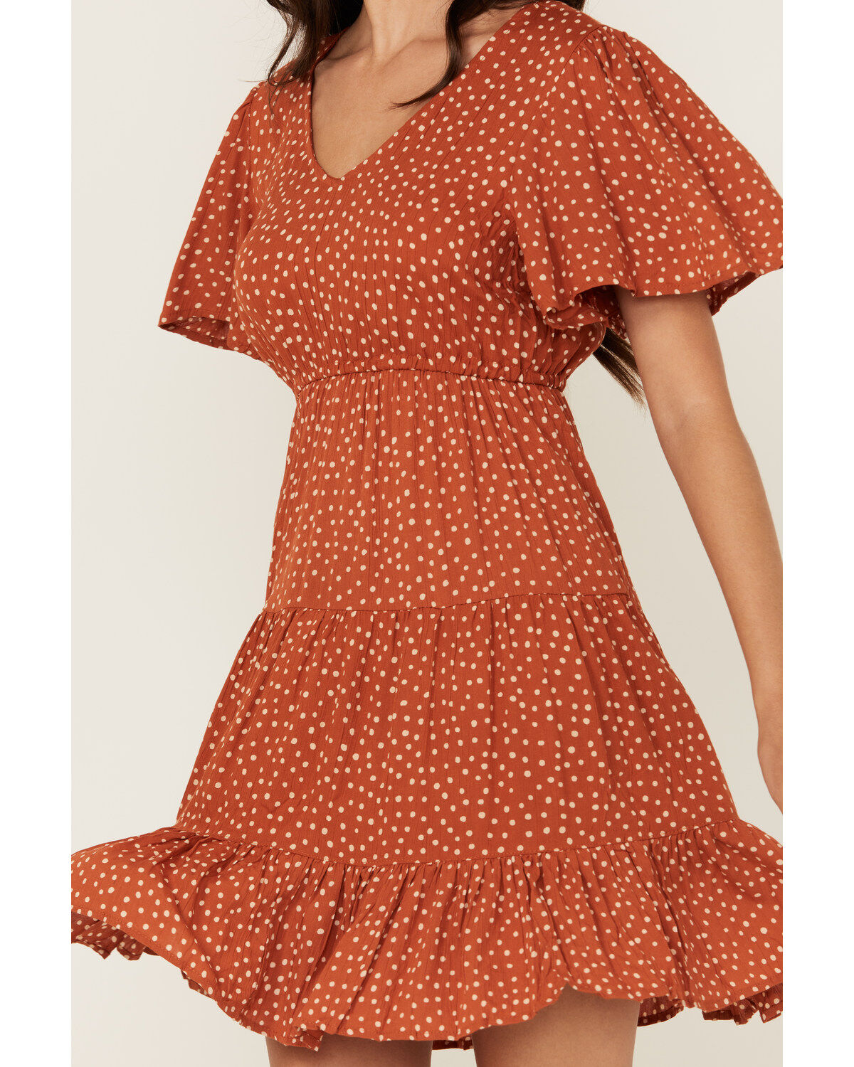 Angie Women's Polka Dot Short Sleeve Mini Dress