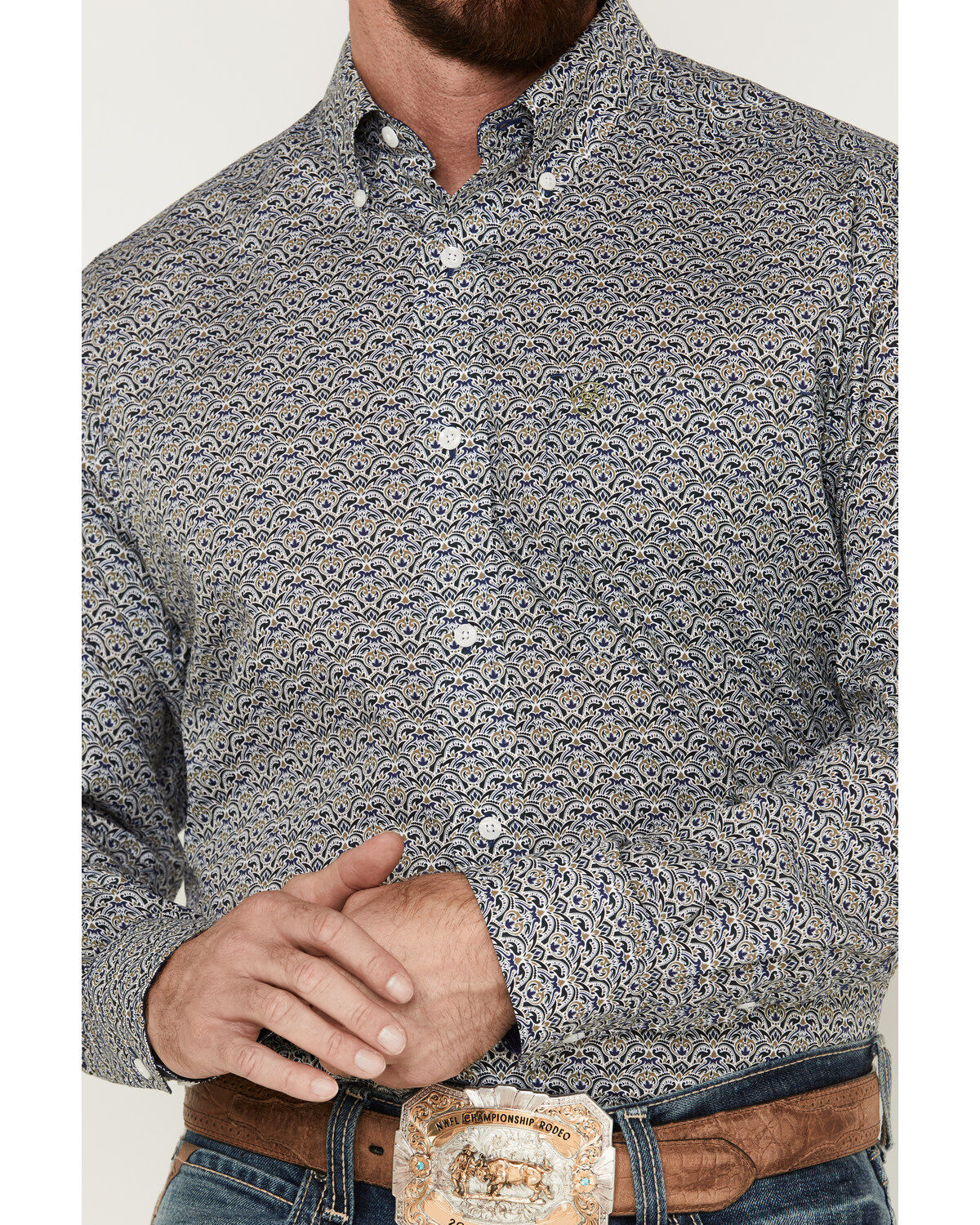 Ariat Men's Iver Floral Print Wrinkle Free Long Sleeve Button Down Shirt