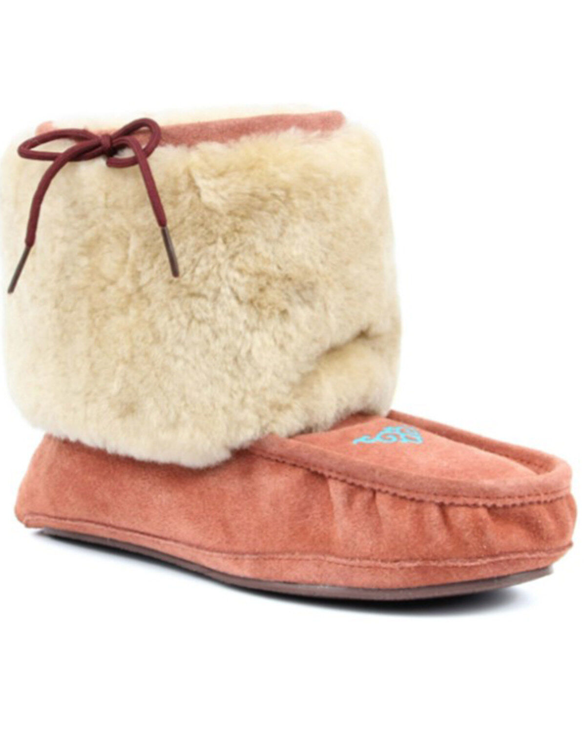 Superlamb Women's Navajo Slip-On Casual Fleece Booties - Moc Toe