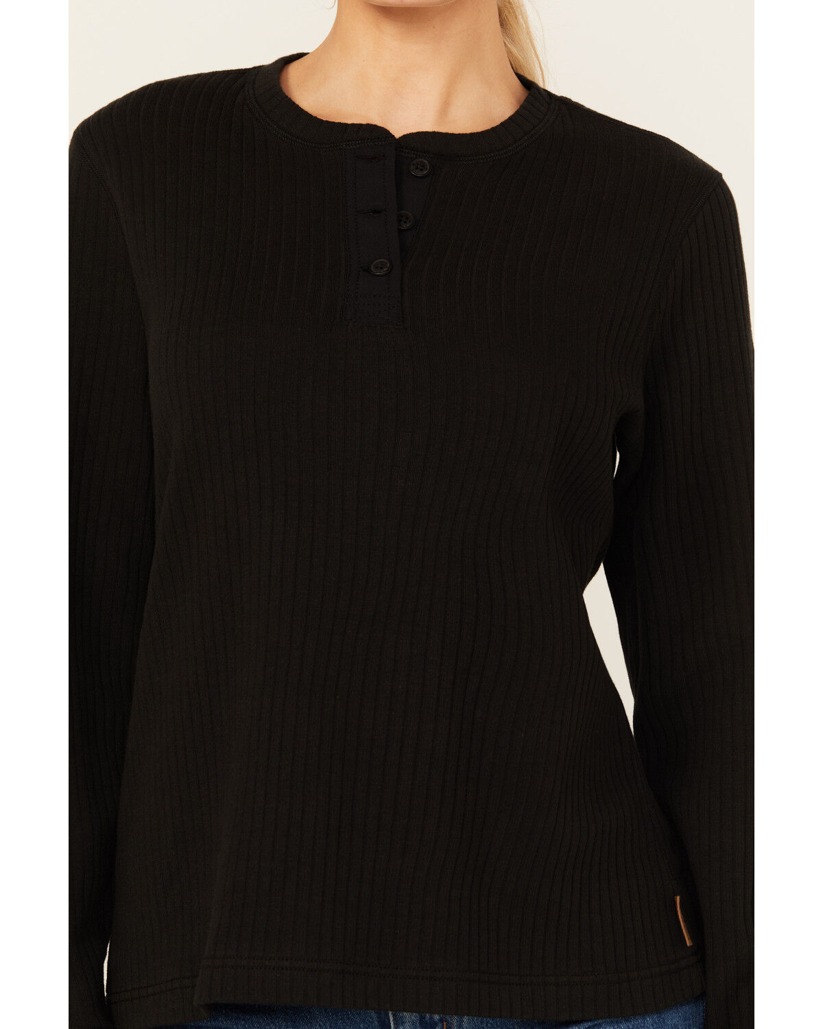 Lucky Brand Workwear Women's Long Sleeve Ribbed Henley Shirt