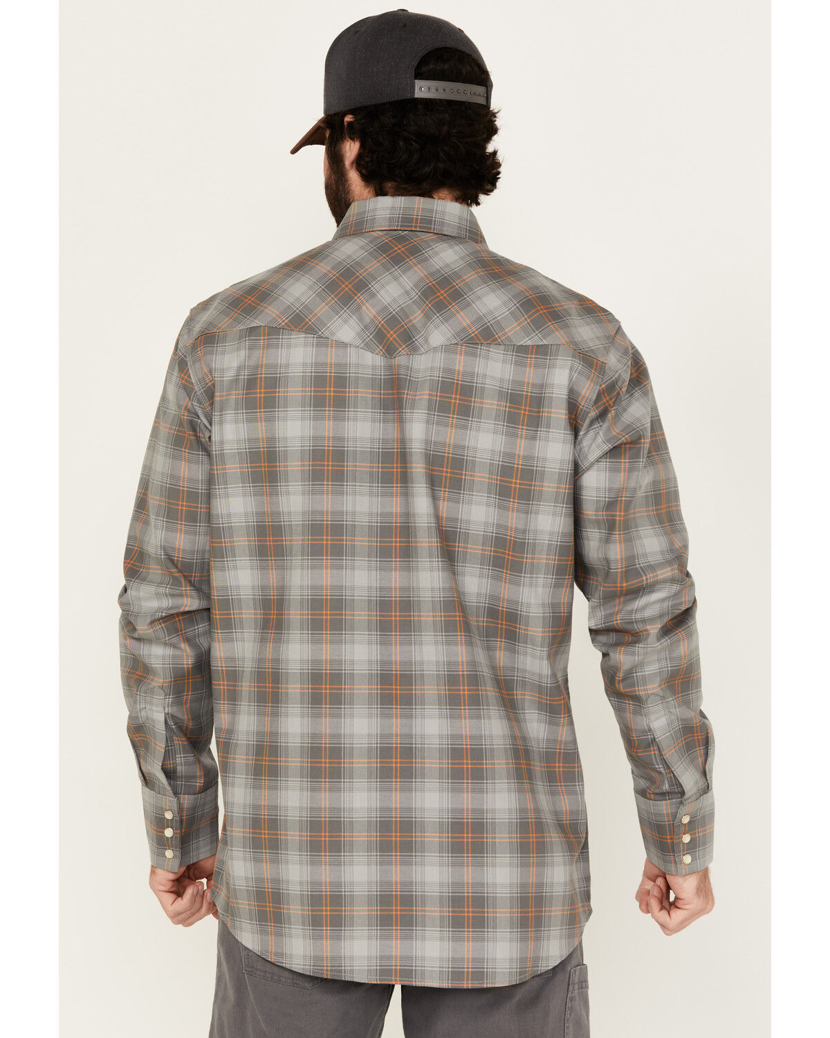 Wrangler Men's FR Plaid Print Long Sleeve Snap Work Shirt