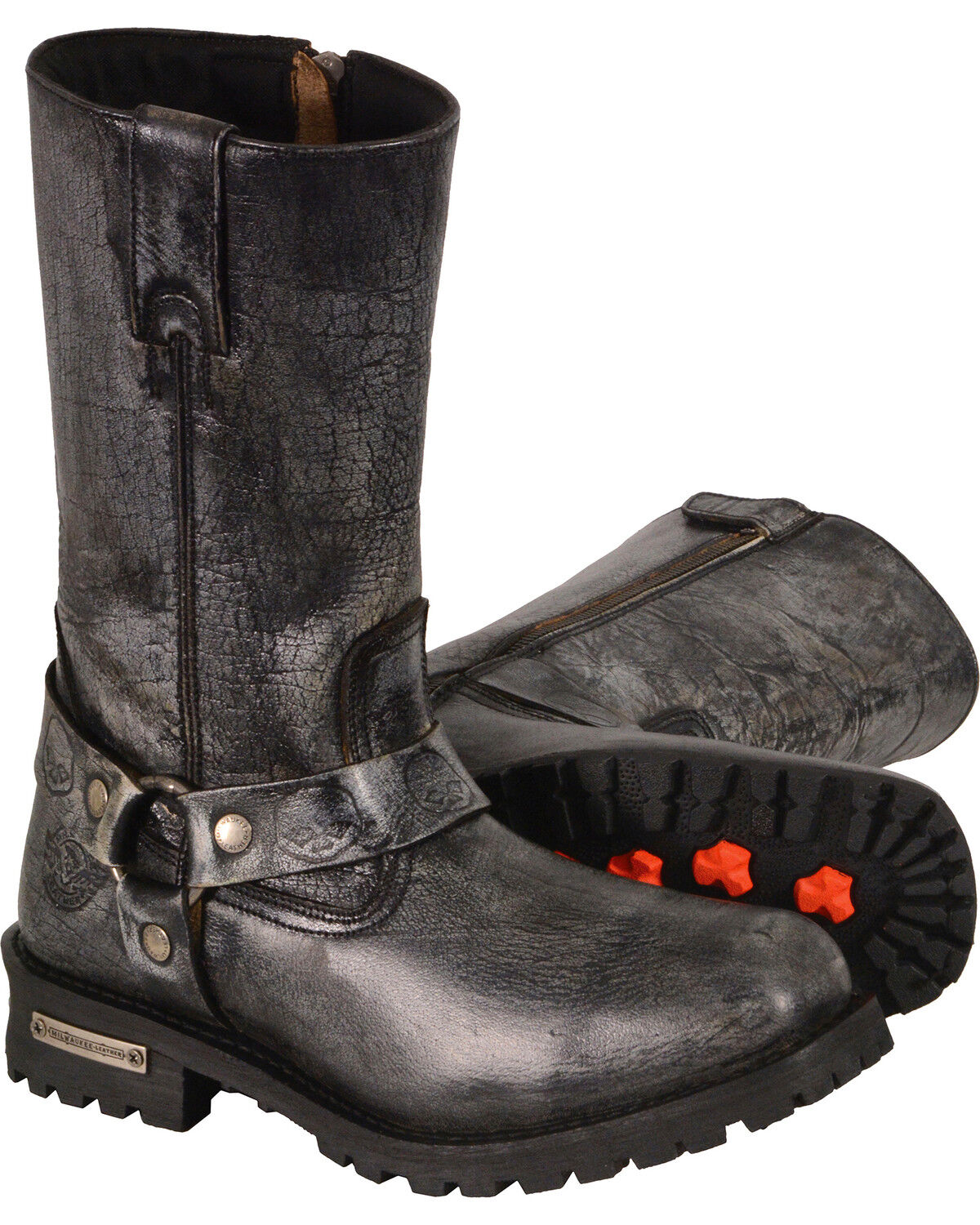 Milwaukee Leather Men's 11" Classic Harness Boots - Square Toe