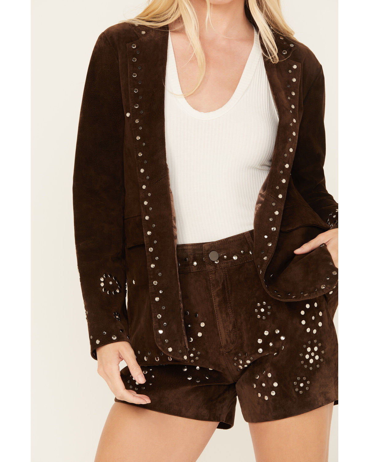 Driftwood Women's Suede Studded Blazer