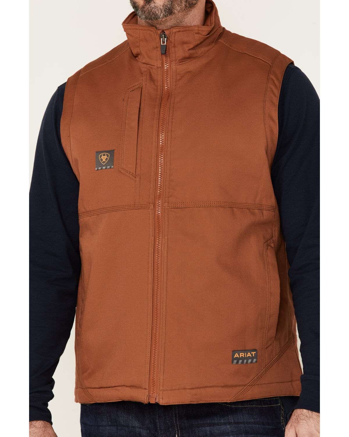 Ariat Men's Rebar Duracanvas Zip-Front Sherpa Work Vest