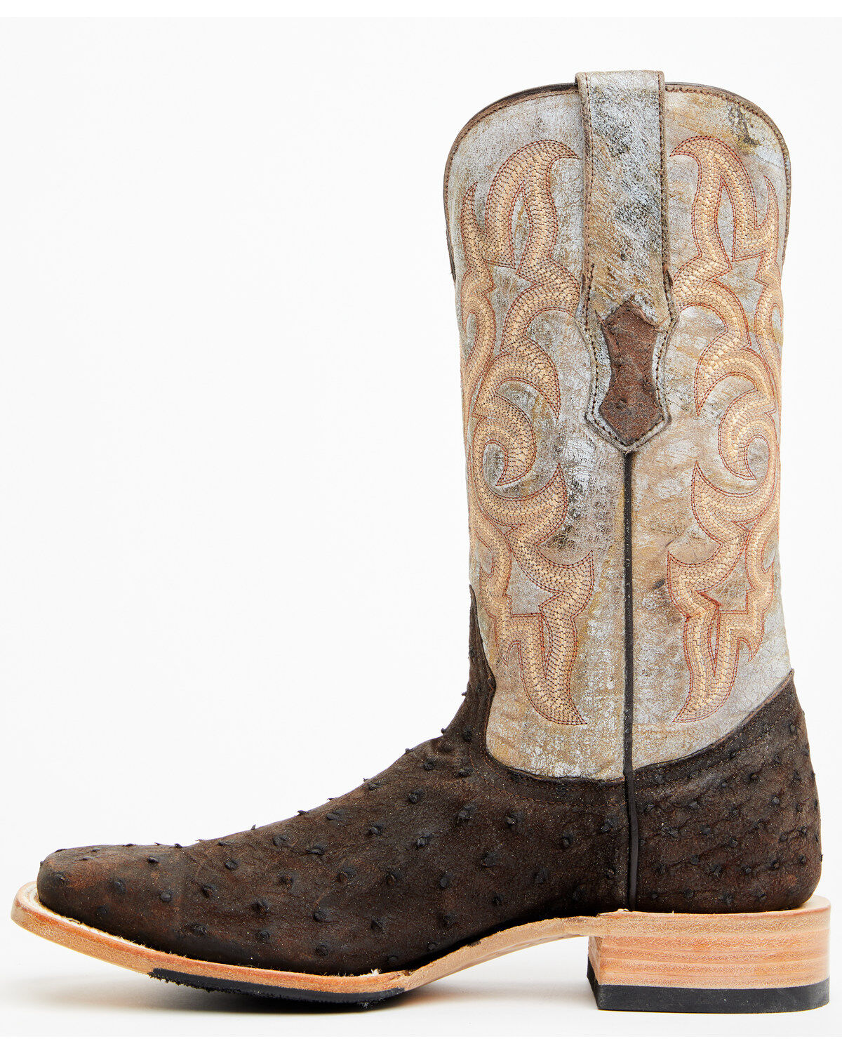 Tanner Mark Men's Exotic Full Quill Ostrich Western Boots - Broad Square Toe