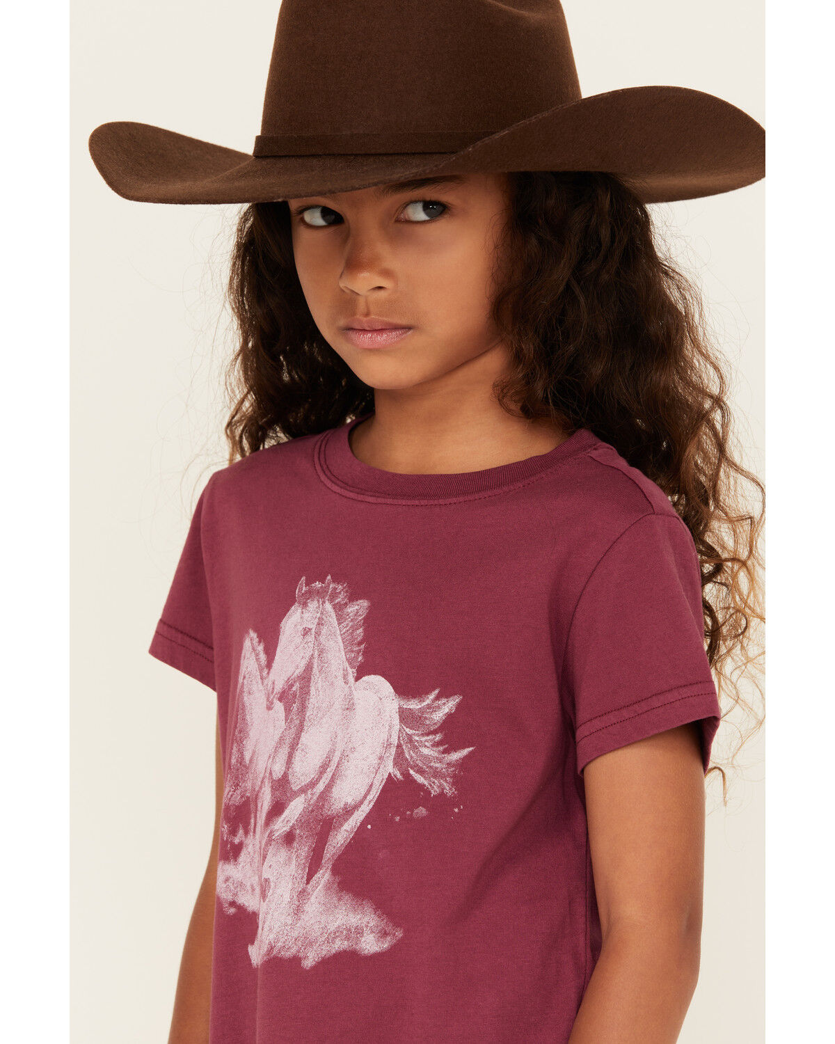 Shyanne Girls' Running Horses Short Sleeve Graphic Tee
