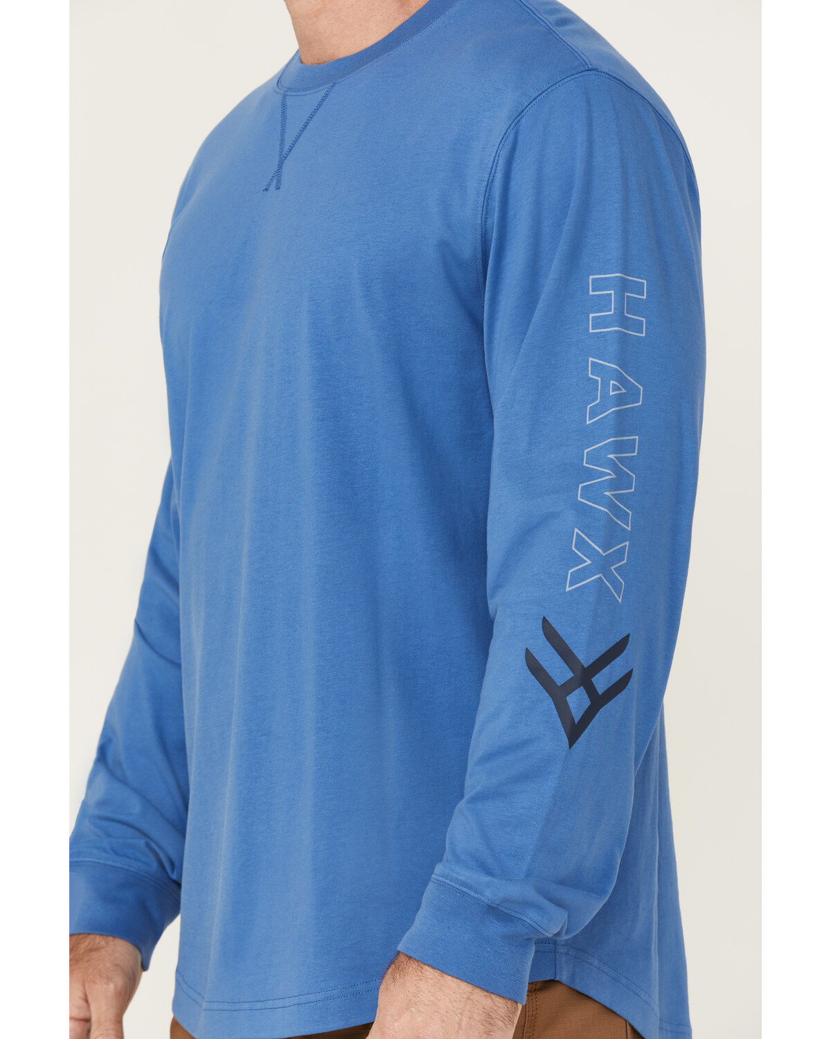 Hawx Men's Logo Long Sleeve Graphic Work T-Shirt