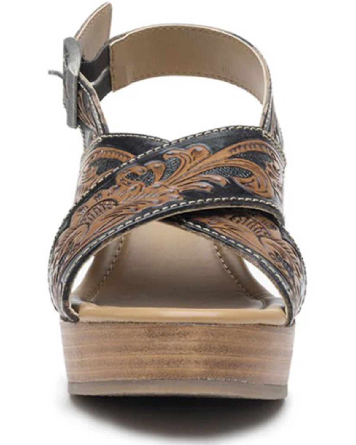 Myra Bag Women's Flower Ridge Hand-Tooled Sandals