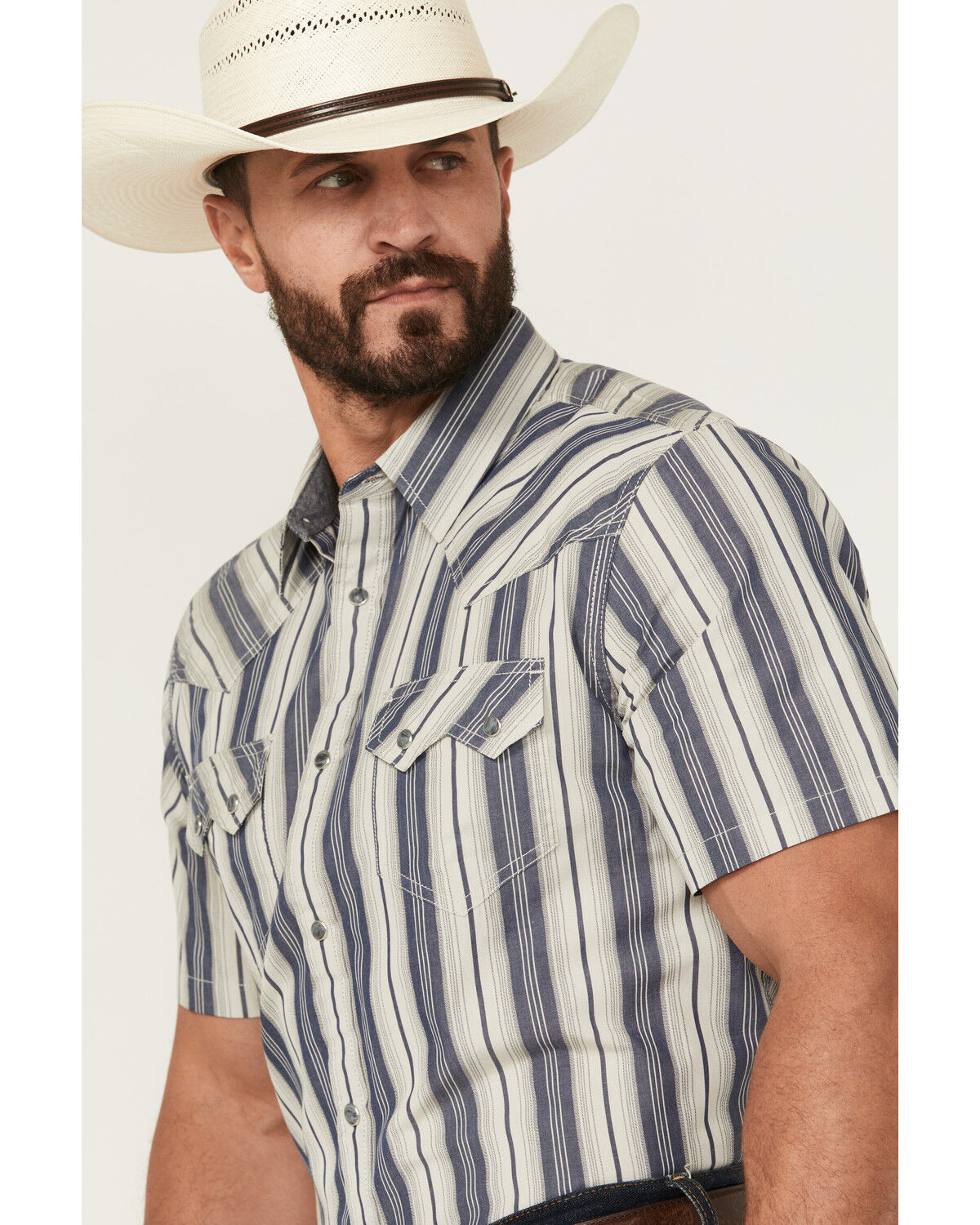Cody James Men's Roman Striped Short Sleeve Snap Western Shirt