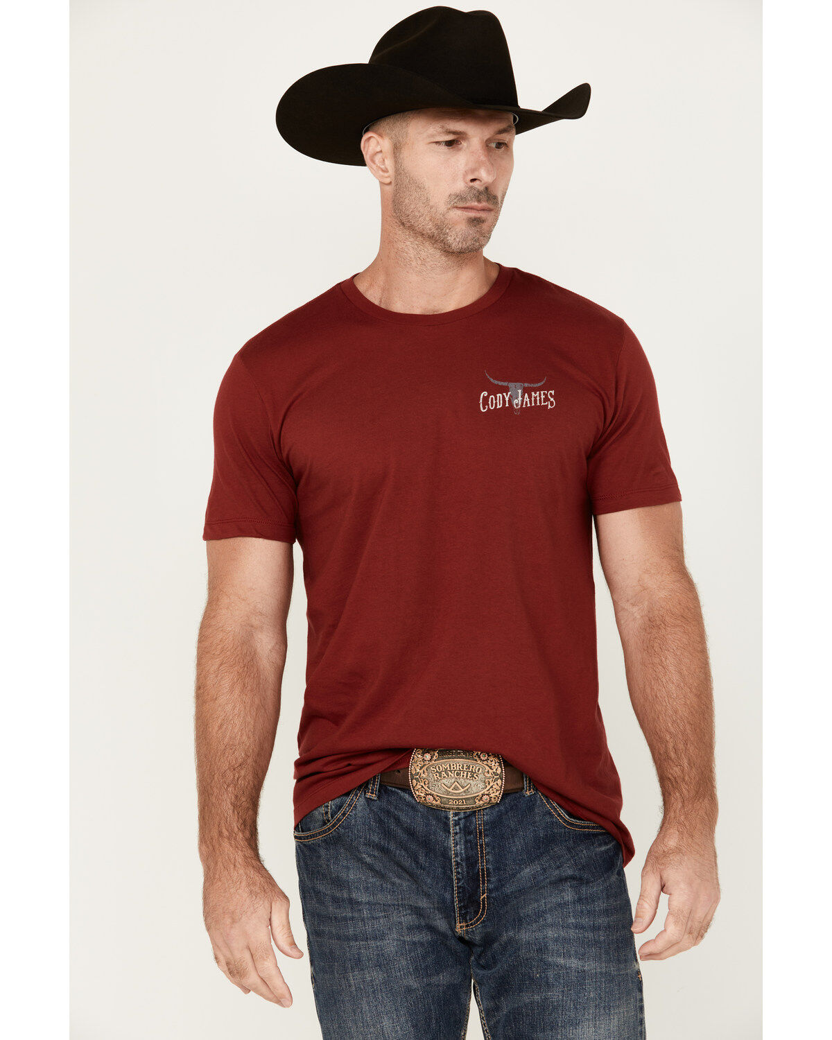 Cody James Men's Long Horn Short Sleeve Graphic T-Shirt