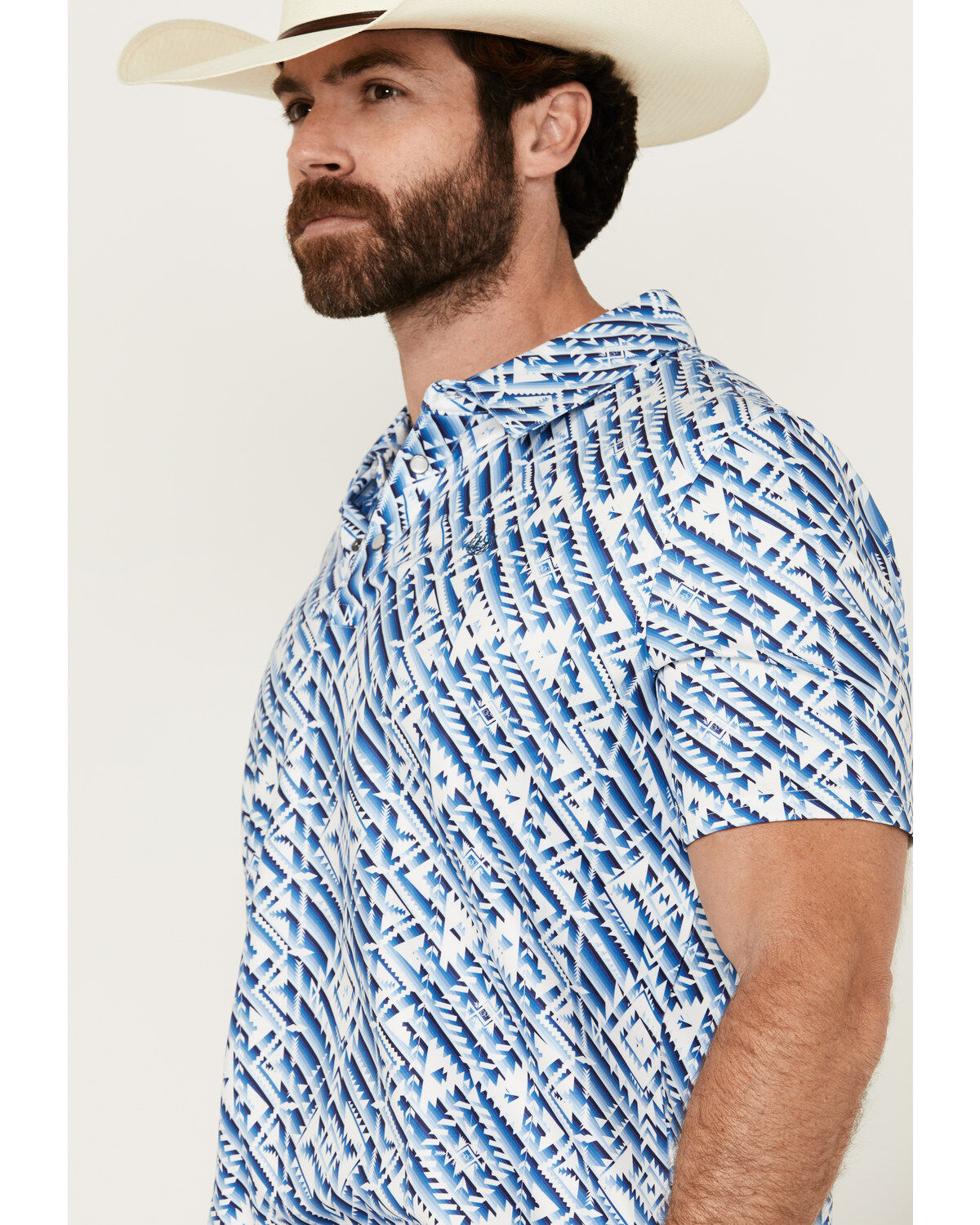 Panhandle Men's Southwestern Print Short Sleeve Performance Polo Shirt