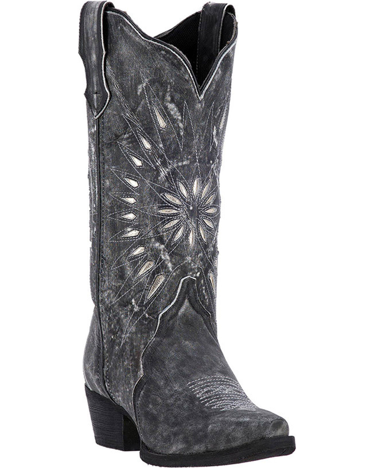 Laredo Women's Silver Starburst Western Boots - Snip Toe