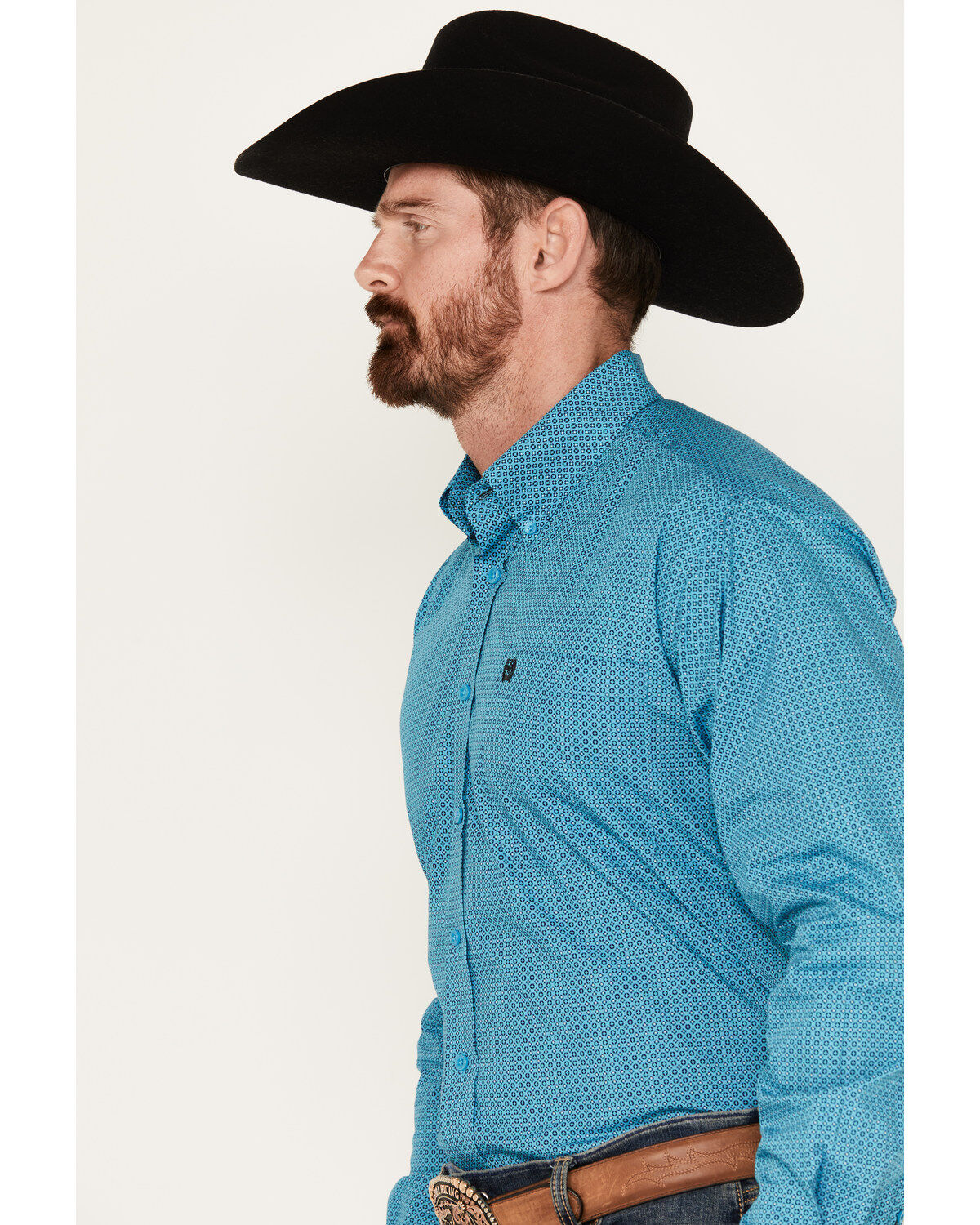 Cinch Men's Geo Print Long Sleeve Button-Down Western Shirt