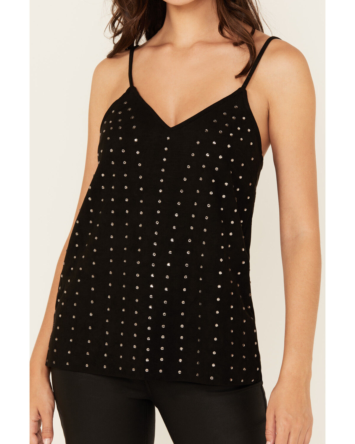 Vocal Women's Studded Faux Suede Cami Top