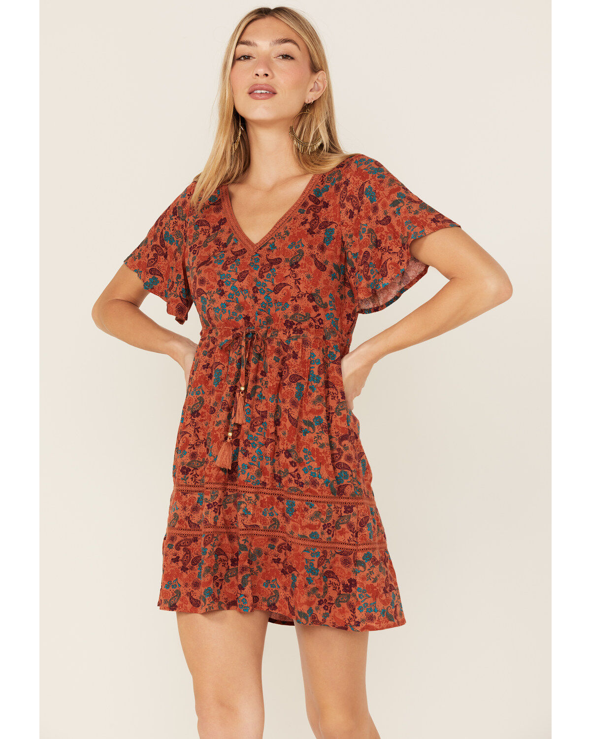 Idyllwind Women's Blossom Court Short Sleeve Mini Dress