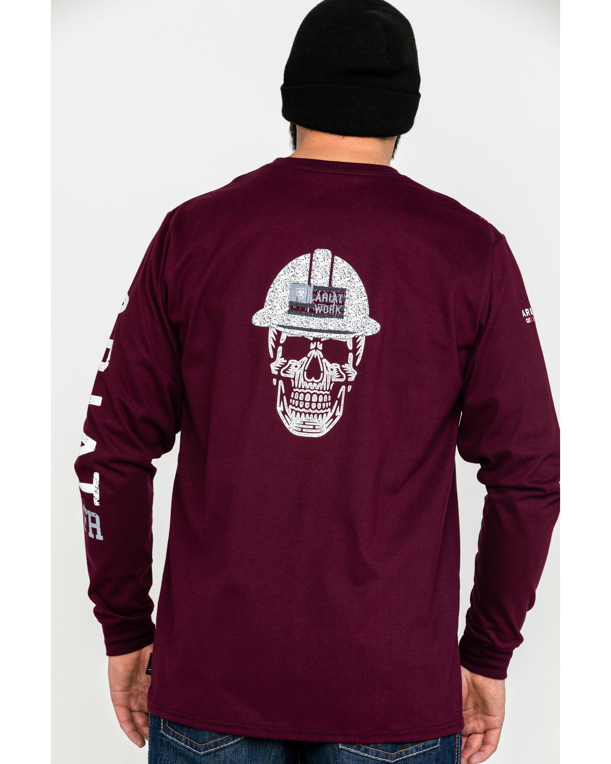 Ariat Men's FR Roughneck Skull Logo Crew Long Sleeve Work T-Shirt