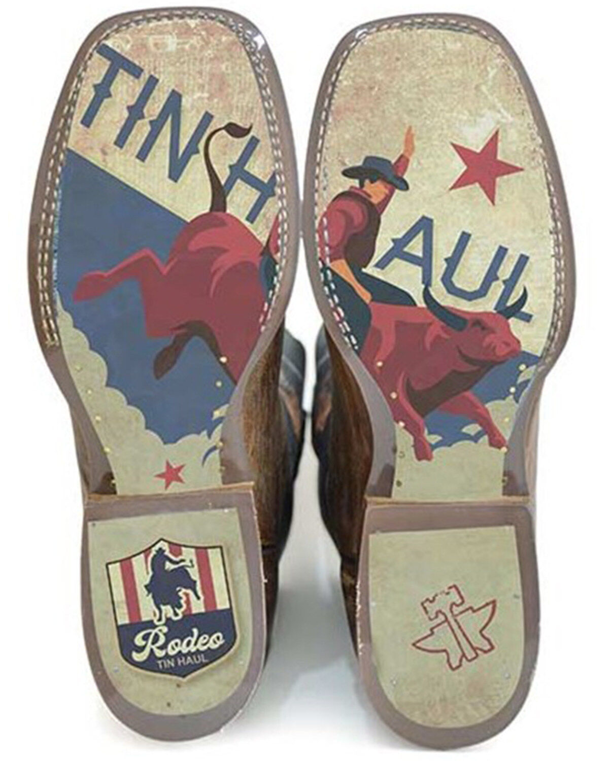 Tin Haul Men's Wickered Bull Rider Sole Braided Western Boots - Broad Square Toe