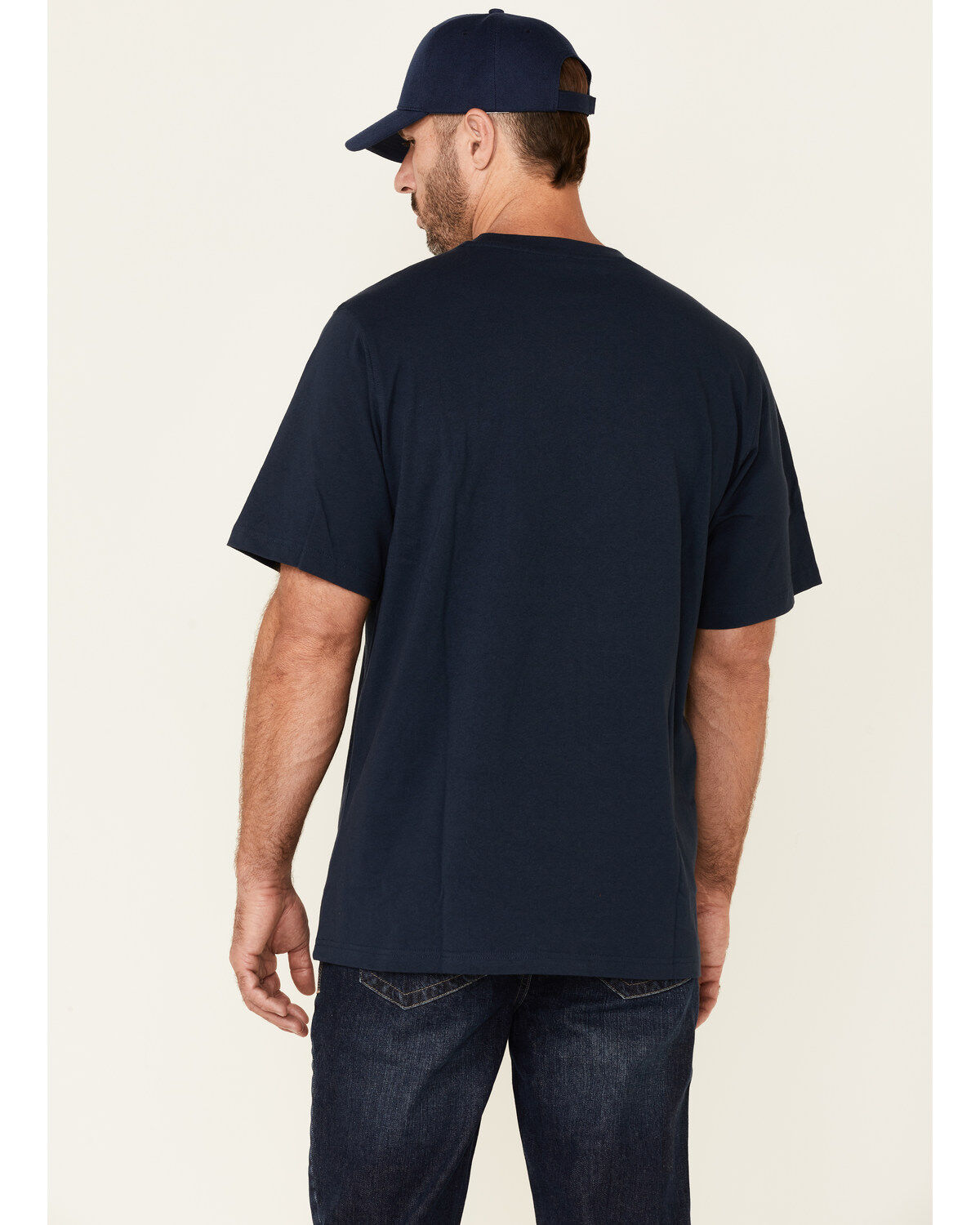 Hawx Men's Solid Navy Forge Short Sleeve Work Pocket T-Shirt - Big