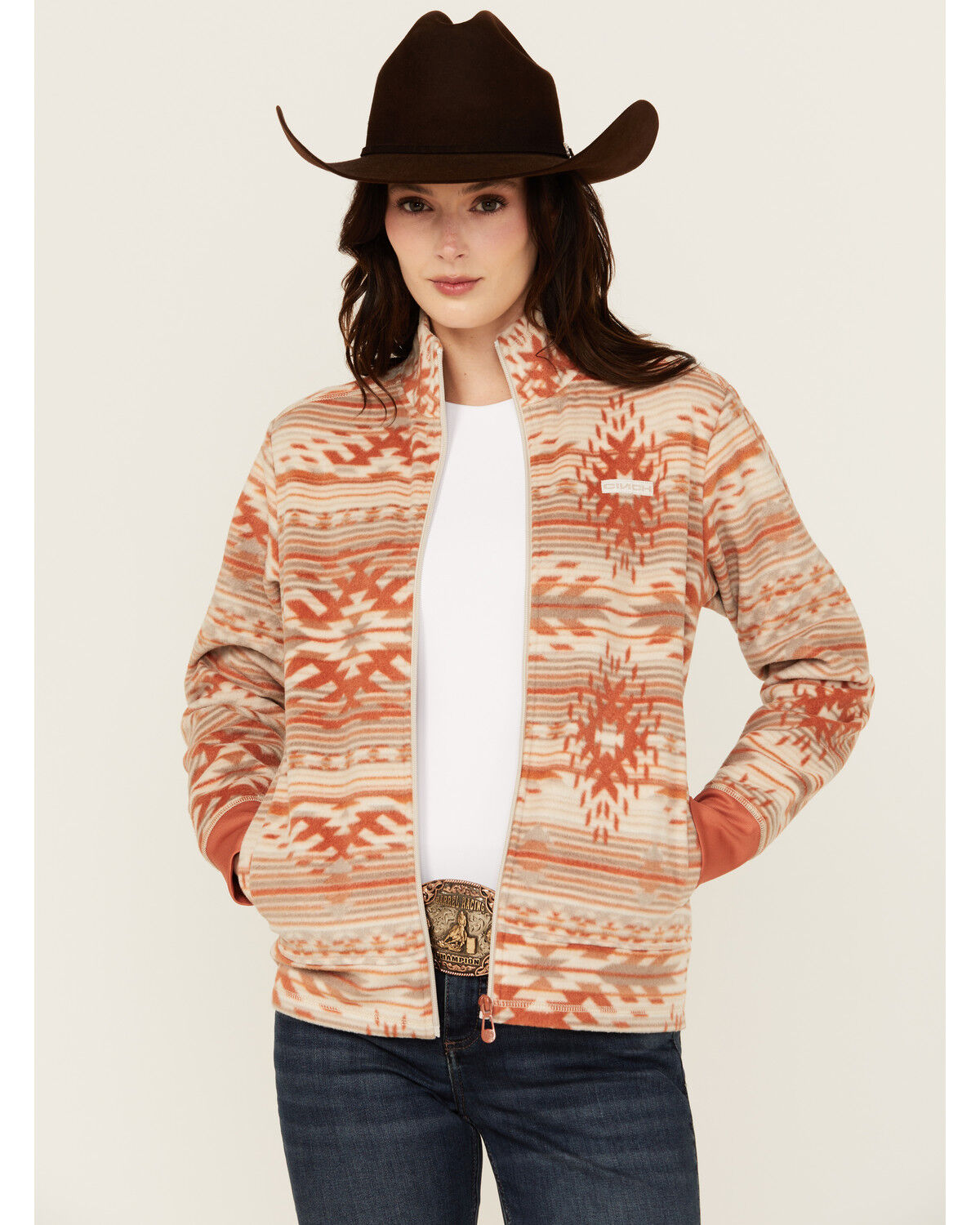 Cinch Women's Southwestern Print Fleece Long Sleeve Jacket