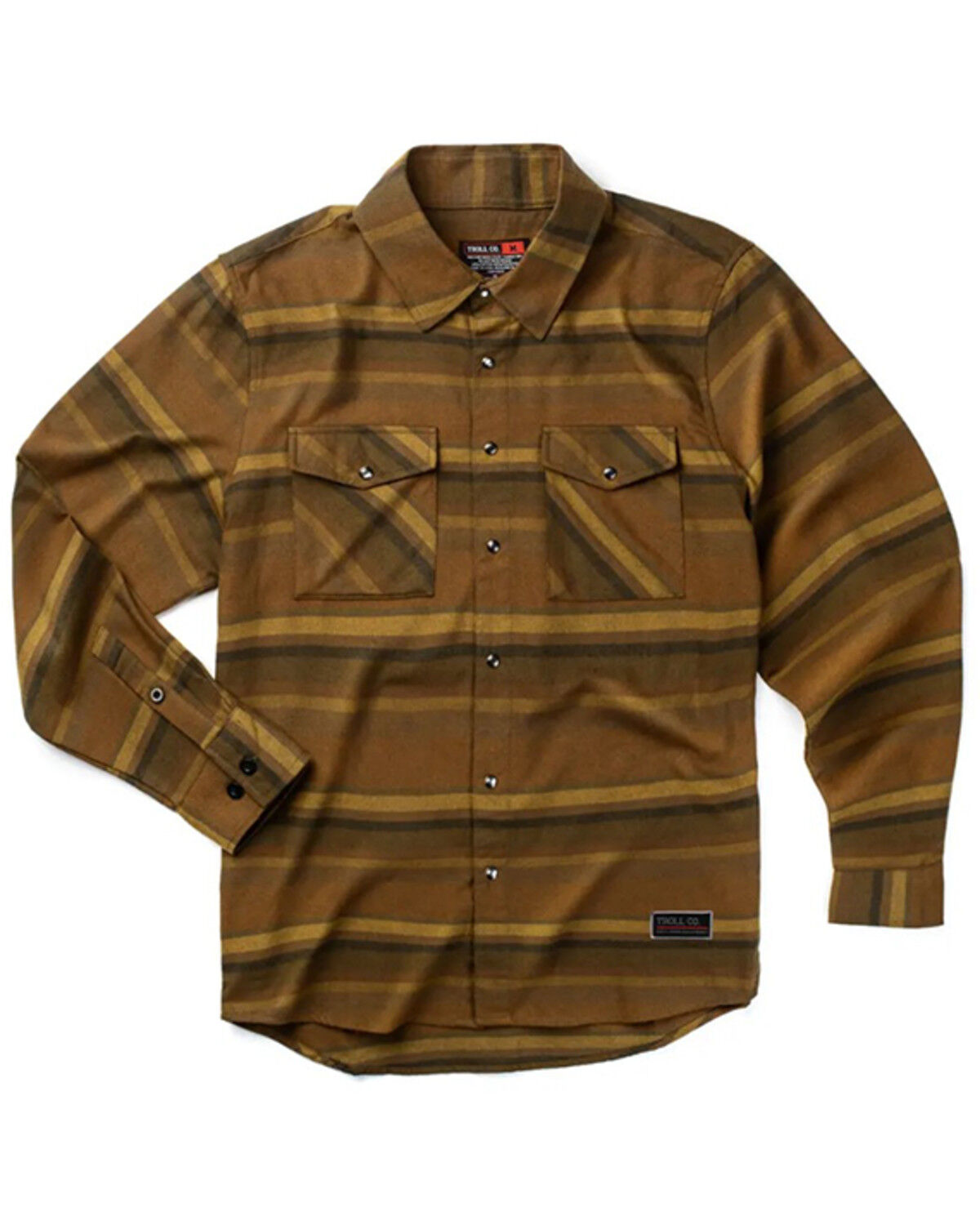 Troll Co Men's Lou Striped Print Long Sleeve Snap Flannel Work Shirt