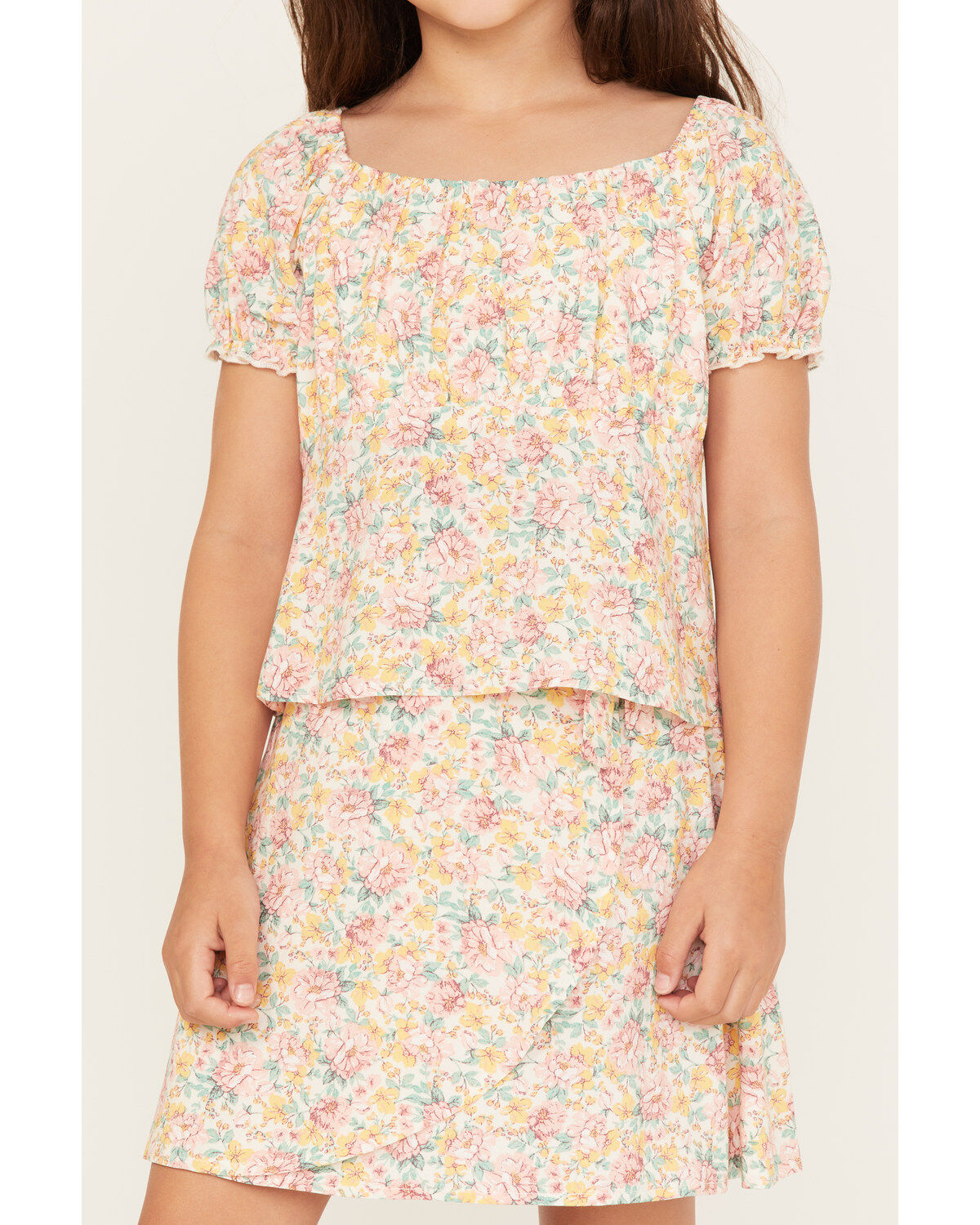 Shyanne Girls' Floral Print Skirt Set - 2-Piece